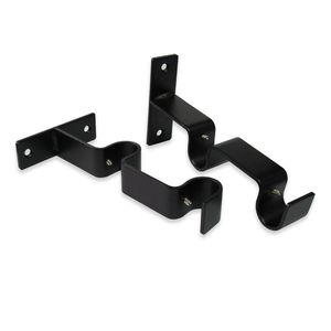Soporte Cortina Doble 19/28 mm Negro 2 un