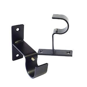 Soporte Cortina Simple 28 mm Negro 2 un