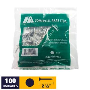 Clavo Techo Helicoidal Con Sello 2 1/2" 100 un Arar
