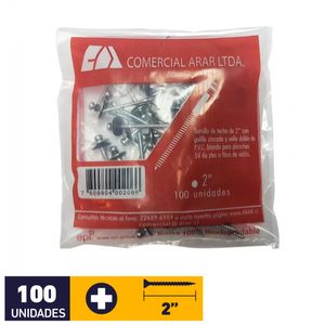 Tornillo Golilla Redonda #10 x 2" Zincado 100 un