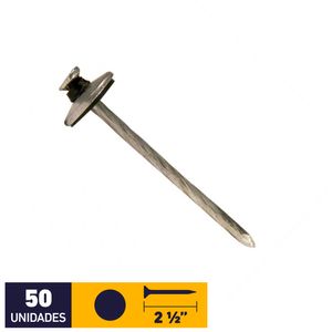 Clavo Techo Helicoidal Con Sello 2 1/2" 50 un