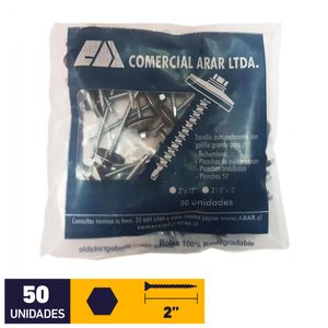 Tornillo Autoperforante Golilla Grande #12 x 2" 50 un