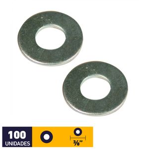 Golilla Plana Ancha 3/8" Zincado 100 un