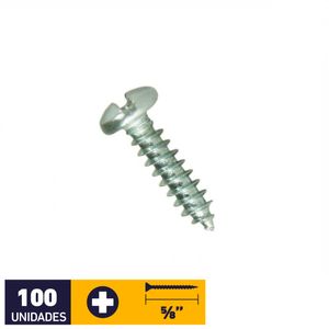 Tornillo Roscalata #8 x 5/8" 100 un Zincado