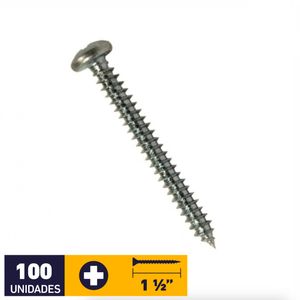 Tornillo Roscalata #8 x 1 1/2" 100 un Zincado