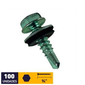 Tornillo Autoperforante Golilla Hexagonal Punta Broca #10 x 5/8" Zincado 100 un
