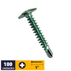 Tornillo Cabeza Lenteja Punta Broca #8 x 1" 100 un Zincado