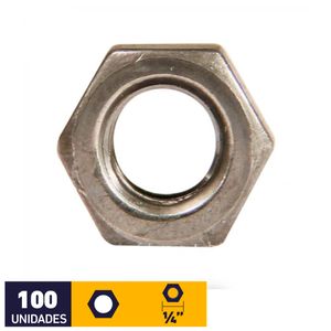 Tuerca Hexagonal 1/4" No Recubierto 100 un