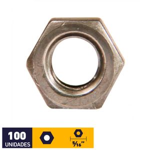 Tuerca Hexagonal 5/16" No Recubierto 100 un