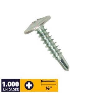 Tornillo Cabeza Lenteja Punta Broca #8 x 1/2" Pote 100 un Zincado