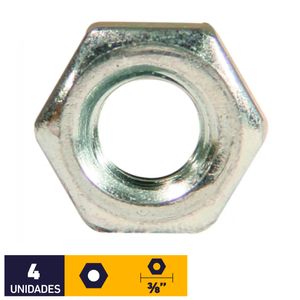 Tuerca Hexagonal 3/8" Zincado 4 un