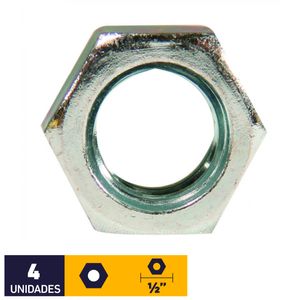 Tuerca Hexagonal 1/2" Zincado 4 un