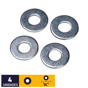 Golilla Plana Ancha 1/4" Zincado 4 un