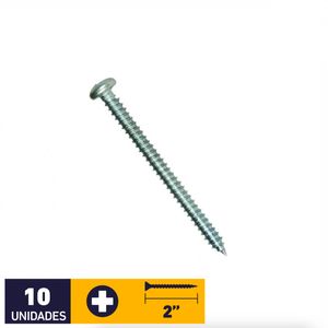 Tornillo Roscalata #8 x 2" 10 un Zincado