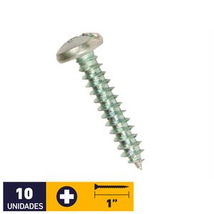 Tornillo Roscalata #10 x 1" 10 un Zincado