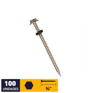 Tornillo Golilla Hexagonal Aro Punta Espada #10 x 3/4" 100 un