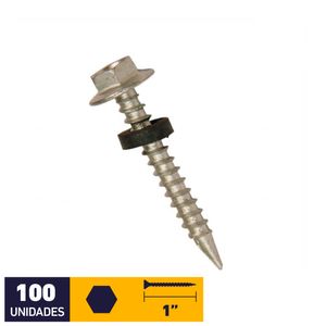 Tornillo Golilla Hexagonal Aro Punta Espada #10 x 1" 100 un