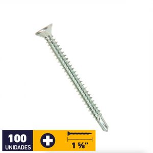 Tornillo Autoavellanante Punta Broca #6 x 1 5/8" 100 un Zincado