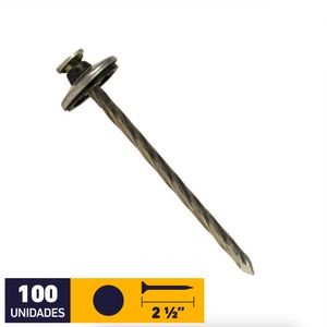 Clavo Techo Helicoidal Con Sello 2 1/2" 100 un