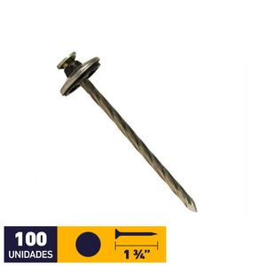 Clavo Techo Helicoidal Con Sello 5V 1 3/4" 100 un