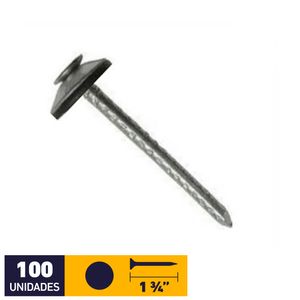 Clavo Techo Estriado Con Golilla Y Sello 2 1/2" 100 un