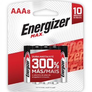 Pilas Alcalinas AAA 8 un Energizer Max