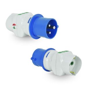 Adaptador Industrial 2 P + T 16 A 250 V Blanco Y Azul 3 un IP44