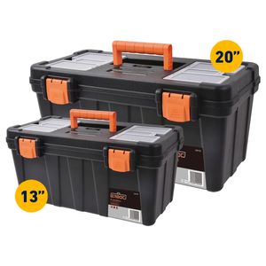 Pack Caja de Herramientas Plástica 20" + 13" Negra