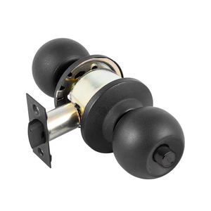 Cerradura Cilíndrica Pomo Baño Negra