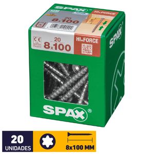 Tornillo Spax Hi Force Tx Wirox #8 x 100 mm 20 un