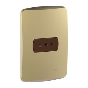 Placa Armada Enchufe Simple 10 A Miluz Dorado