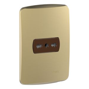 Placa Armada Enchufe Simple 10/16 A Miluz Dorado