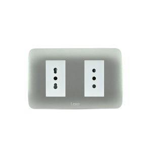 Placa Armada Enchufe Doble 10/16 A Plata