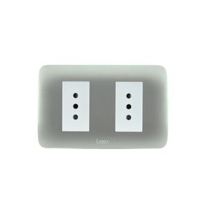 Placa Armada Enchufe Doble 10 A Plata