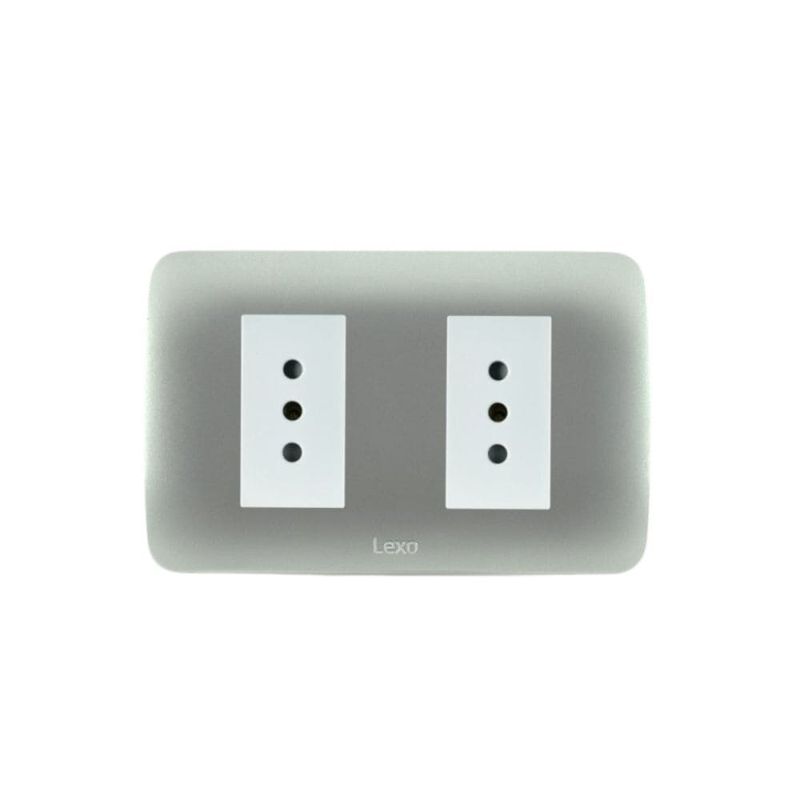Placa-Armada-Enchufe-Doble-10A-Plata-234216