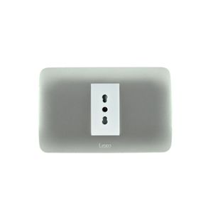 Placa Armada Enchufe Simple 10/16 A Plata