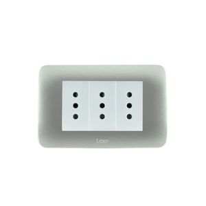 Placa Armada Enchufe Triple 10 A Plata