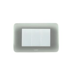 Placa Armada Interruptor 9/32 Triple 10 A Plata