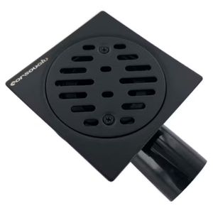 Pileta Para Receptáculo 10 x 10 cm 40 mm Negra Con Trampa Acero Inoxidable