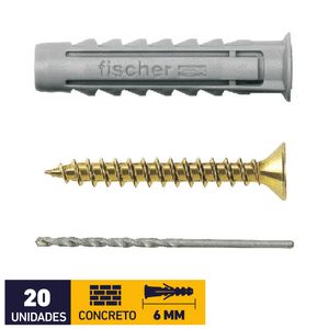 Tarugo Nylon SX6 + Tornillo 4,5 x 35 mm 20 un + Broca 6 mm