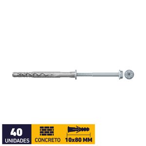 Tarugo Nylon Universal SXRL + Tirafondo 10 x 80 mm 4 un
