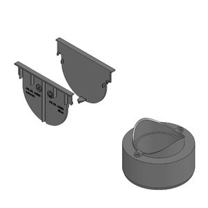 Tapa Inicio - Final + Boquilla PVC Negro