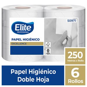Papel Higénico Doble Hoja 250 m 6 rollos