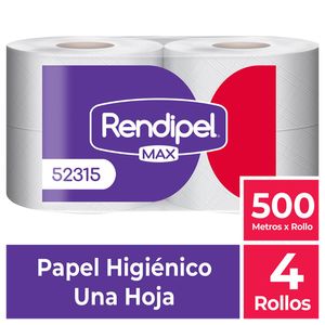 Papel Higénico Hoja Simple 500 m 4 rollos