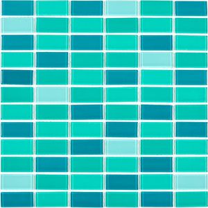 Malla Mosaico 30 x 30 cm Vidrio Cuadrado Verde