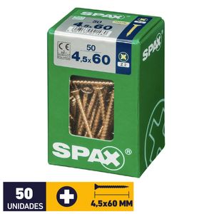 Tornillo Spax Plana Pozidrive Yellox #4,5 x 60 mm 50 un