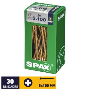 Tornillo Spax Plana Pozidrive Yellox #5 x 100 mm 30 un