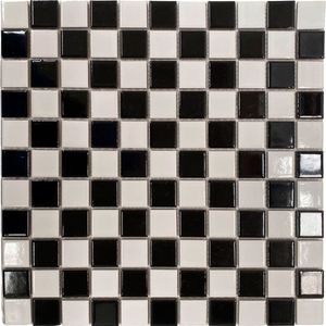 Malla Mosaico  30 x 30 cm Cuadros Blanco Negro