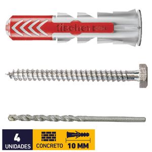 Tarugo Duopower 10 mm + Tirafondo 10 x 80 mm 4 un