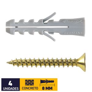 Tarugo Nylon S8 + Tornillo 5 x 45 mm 4 un